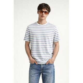 Men's Striped T-Shirt, Short Sleeve, Crew Neck, Casual Style