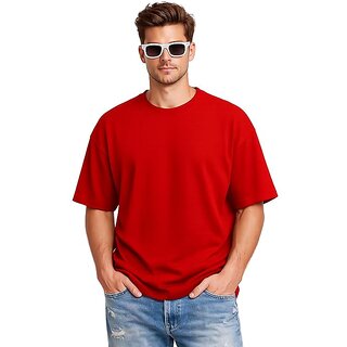 Men's Oversized T-Shirt, Cotton Blend, Soft Fabric, Crew Neck, Short Sleeve