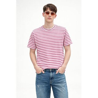 Men's Striped T-Shirt, Short Sleeve, Crew Neck, Casual Style