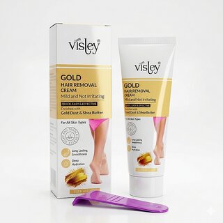 Visley Gold Hair Removal Cream with Gold Dust  Shea Butter 65G