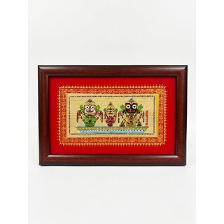 Traditional Jagannath Palm Leaf Art Frame for Home Dcor  Handmade Odisha Wall Hanging Featuring Jagannath Balabhadra S