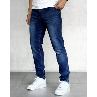 Ausk Men's Blue Solid Regular Fit Jeans