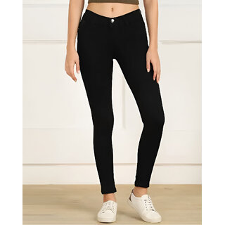 Ausk Women's Black Denim Slim Fit Jeans