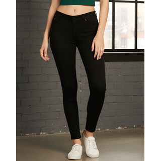Ausk Women's Black Denim Slim Fit Jeans