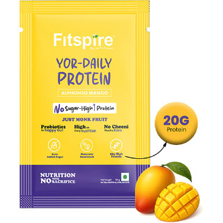 Fitspire YOR DAILY 20g High protein | Pre & Probiotics For Easy Digestion Whey Protein (50 g, Alphonso Mango)