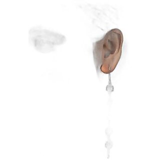 LOOK AND ADORN German Silver Long Floral Dangler Earrings in Silver by LOOK AND ADORN, Oxidised, Handmade, Lightweight - Earrings | Buy online on ZillyBuy