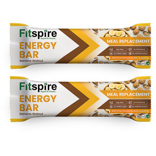 Fitspire Banana Walnut Energy Bar Pack of 2 Each 25G