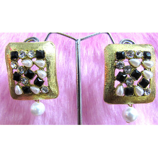 Black and White Stone Kundan Earring - Earrings | Buy online on ZillyBuy