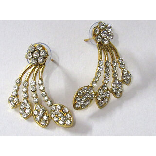 Golden Oval Shape Stone Kaan Earring - Earrings | Buy online on ZillyBuy