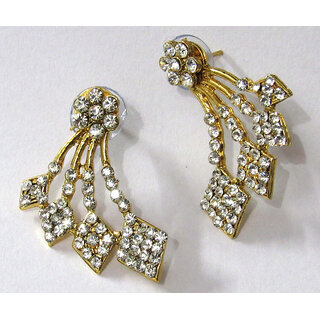 Golden Square Shape Stone Kaan Earring - Earrings | Buy online on ZillyBuy