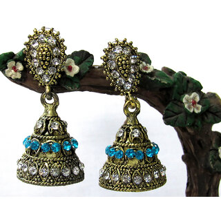 Zakaas White and Sky Blue stone earring - Earrings | Buy online on ZillyBuy