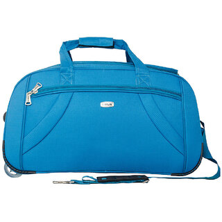 timus club mumbai 65cm ocene blue 2 wheel duffle trolley bag for travel check in luggage 
