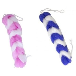 set of 2 nylon bath sponge stylish loofah back scrubber shower