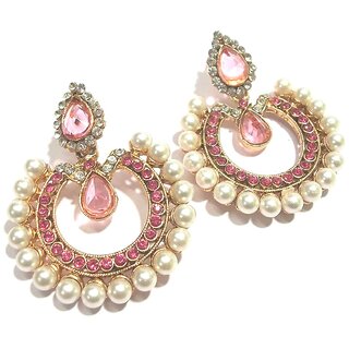 Pink Tilak Polki Earrings - Earrings | Buy online on ZillyBuy