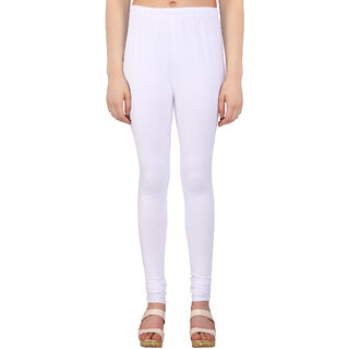 Perfect White Cotton Lycra Leggings - Ethnic Wear | Buy online on ZillyBuy