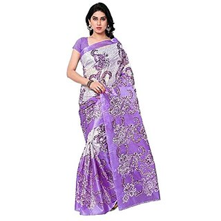SVB Multicolor Art silk Printed Saree (Without Blouse) - Sarees | Buy online on ZillyBuy