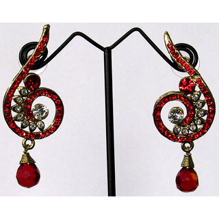 Red Drop Beautiful Stone Earring - Earrings | Buy online on ZillyBuy