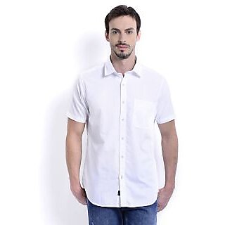 Men's Cotton Half Sleeve White Formal Shirt