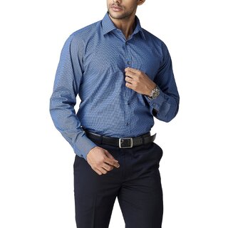 Mens Regular Fit Pure Cotton Air Force Blue Shirt