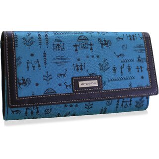 arpera rangoli cotton warli print clutch blue C11541-71A - Handbags | Buy online on ZillyBuy