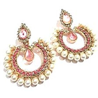 Pink Tilak Polki Earrings - Earrings | Buy online on ZillyBuy