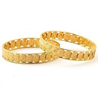 Laxmi Coin Golden Bangle set - Bangles & Bracelets | Buy online on ZillyBuy