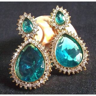 Pearl Stone Drop Sea Blue Earring - Earrings | Buy online on ZillyBuy