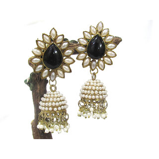 Aashiqui 2 Black polki pearls Jhumka Earring - Earrings | Buy online on ZillyBuy