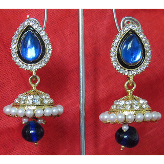 Dark Blue drop wonderful tilak  jumka earring - Earrings | Buy online on ZillyBuy
