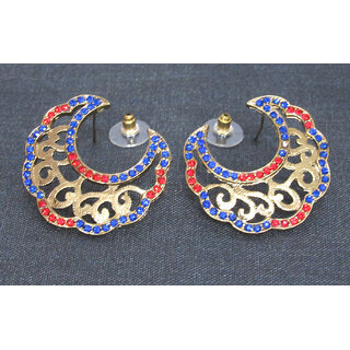Simple blue and red stone earring - Earrings | Buy online on ZillyBuy