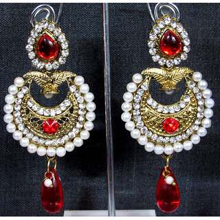 Red drop attractive polki earring - Earrings | Buy online on ZillyBuy