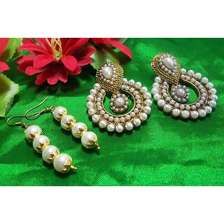 Pearl polki earrings buy 1 get 1 free - Earrings | Buy online on ZillyBuy