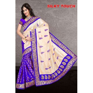Sharda Creation Multicolour Bhagalpuri Silk Saree - Sarees | Buy online on ZillyBuy