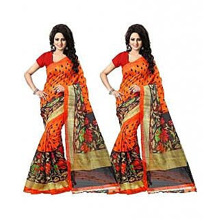 Sharda Creation Multicolour Bhagalpuri Sarees Combo - Sarees | Buy online on ZillyBuy
