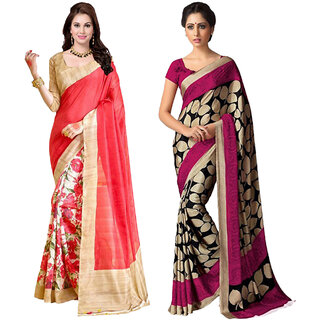 Sharda Creation Multicolour Bhagalpuri Sarees combo - Sarees | Buy online on ZillyBuy