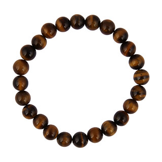 Round Shaped Yellow Tiger Eye Beads Stretchable Bracelet - Bangles & Bracelets | Buy online on ZillyBuy