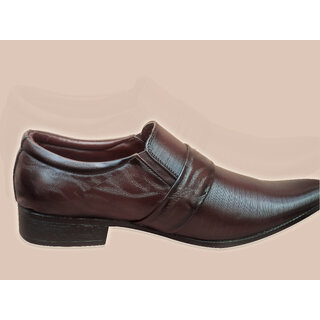 lt brown formal slip on shoe with tpr sole
