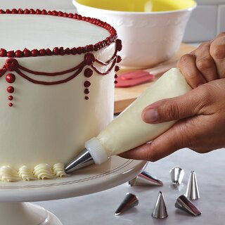 Right Traders 12 Piece Cake Decorating Set Frosting Icing Piping Bag Tips with steel nozzles. Reusable  Washable. - Cookware | Buy online on ZillyBuy