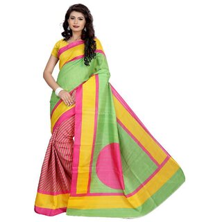 Sharda Creation Multicolour Bhagalpuri silk saree with blouse Piece (laheriya) - Sarees | Buy online on ZillyBuy