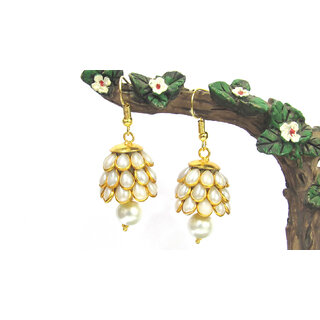 White Pearl 3 Layer Grapes Earring - Earrings | Buy online on ZillyBuy