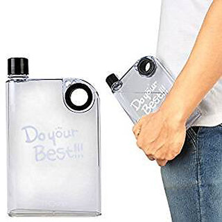 Right trader Attractive Portable Notebook Water Memo Bottle 420ml Flat And Ultra Slim For Travel And Office Use ( Multicolor)