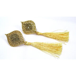 Silk Fringe Thread Drop Tassel Dangle Earring - Earrings | Buy online on ZillyBuy