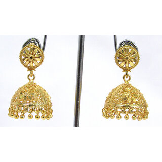 Golden Flower Stud Jhumka Earring - Earrings | Buy online on ZillyBuy