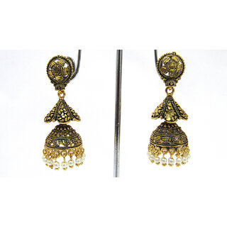 Oxsided Double Jhumka Earring - Earrings | Buy online on ZillyBuy