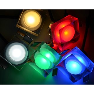 SNAP LIGHT LED Crystal Downlight 3w, Color of Fixture- White, Color of LED RGB Pack of 1