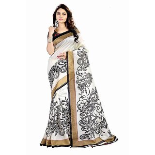 Meia S Multicolor Bhagalpuri Silk Self Design Saree With Blouse - Sarees | Buy online on ZillyBuy