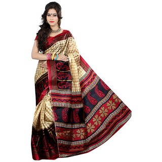 Sharda Creation Red Taffeta Paper Silk Saree Without Blouse - Sarees | Buy online on ZillyBuy