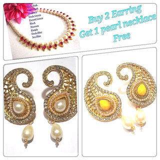 New combo Offer Buy 2 Earring Get 1 pearl Necklace Free - Jewellery Sets | Buy online on ZillyBuy