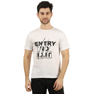 knit kingdom mens white printed 100 cotton round neck t shirt