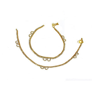 Golden Single Line Stone Anklet - Anklets | Buy online on ZillyBuy